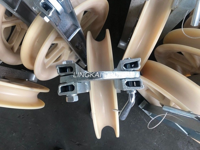 Sheave Hook Cable Roller Wheel Pulley ไนลอนอลูมิเนียมอัลลอยด์ Single Stringing Block