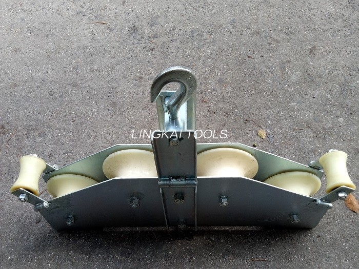 สี่สายเคเบิลรวมบล็อกดึงบล็อกพิเศษสำหรับตัวนำ Opgw Sheave Pulley Block