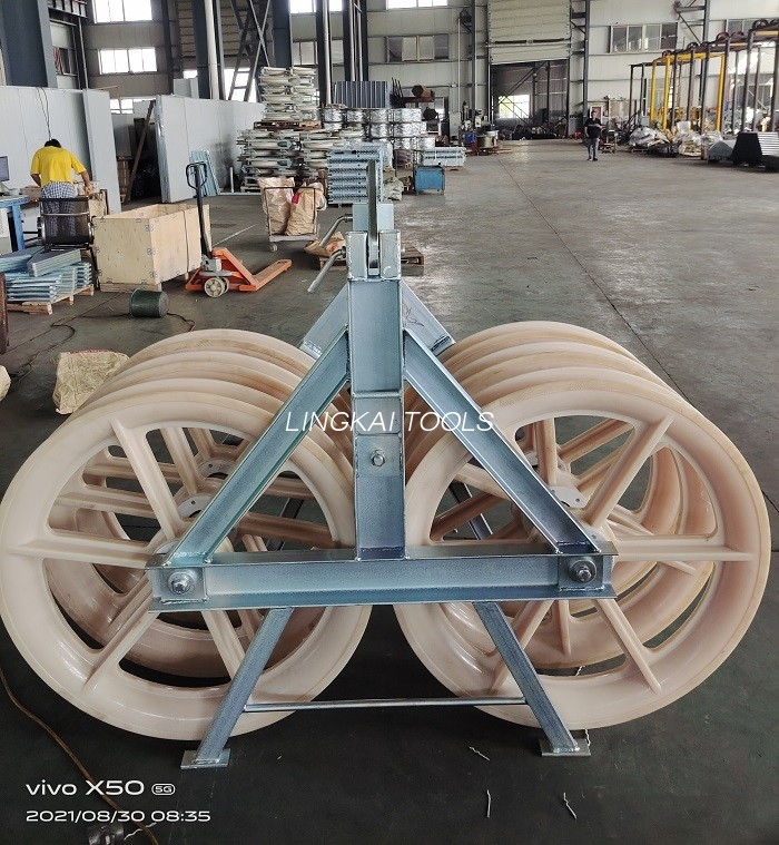 Tandem Sheaves Pulley Blocks สำหรับการร้อยตัวนำ 2 หรือ 3 ตัว