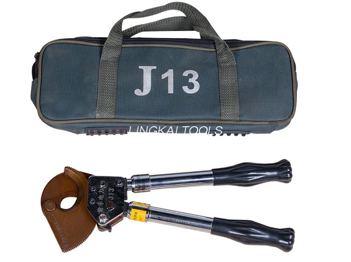 J13 เครื่องตัดสายเคเบิลวงล้อแบบแมนนวลเครื่องมือก่อสร้างกำลังสำหรับการตัด ACSR
