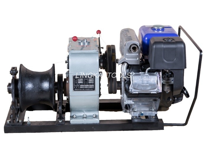 เครื่องดึงกว้านเคเบิลเบนซินพร้อมเครื่องยนต์ Honda / YAMAHA สำหรับงานก่อสร้างกำลัง