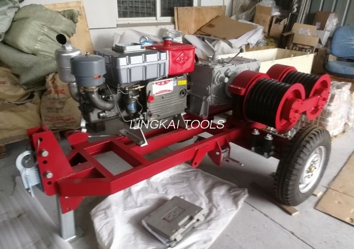 เครื่องกว้านกลองแบบ Double Capstan 5 ตันพร้อมตัวอย่างการจับคู่เครื่องยนต์เบนซิน Honda / Yamaha